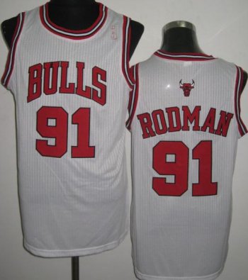 Chicago Bulls 91 Dennis Rodman White Revolution 30 NBA Jerseys Cheap