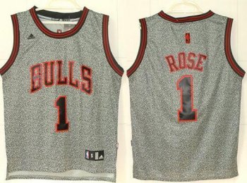 Chicago Bulls 1 Derrick Rose Grey Static Fashion Swingman NBA Jersey Cheap