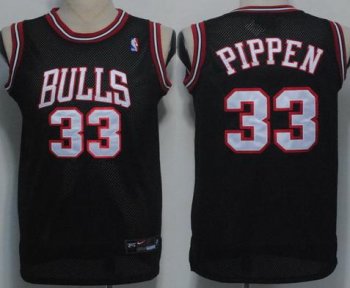 Chicago Bulls 33 Pippen Black(White Number)NBA Jerseys Cheap