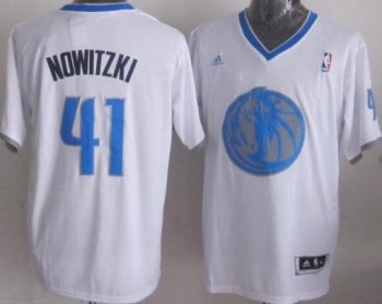 Dallas Mavericks 41 Dirk Nowitzki White Revolution 30 Swingman NBA Jersey 2013 Christmas Style Cheap