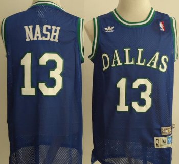 Dallas Mavericks 13 Steve Nash Blue Throwback M&N NBA Jerseys Cheap