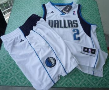 Dallas Mavericks 2 Jason Kidd White Revolution 30 Swingman Jersey & Shorts Suit Cheap