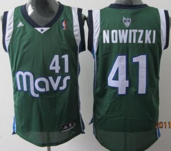 Dallas Mavericks 41 Dirk Nowitzki Green Swingman Jersey Cheap