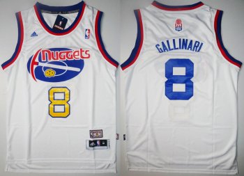 Denver Nuggets 8 Danilo Gallinari ABA Hardwood Classic Revolution 30 Swingman White NBA Jerseys Cheap