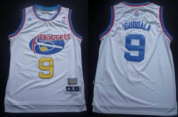 Denver Nuggets 9 Andre Iguodala ABA Hardwood Classic Revolution 30 Swingman White NBA Jerseys Cheap