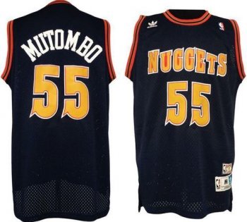 Denver Nuggets 55 Dikembe Mutombo Blue Soul Swingman NBA Jersey Cheap