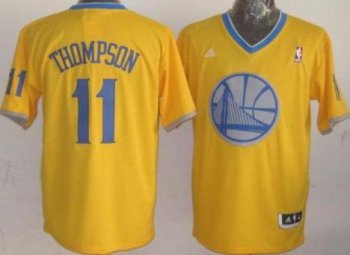 Golden State Warriors 11 Klay Thompson Yellow Revolution 30 Swingman NBA Jersey 2013 Christmas Style Cheap