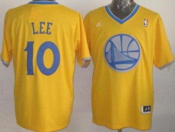 Golden State Warriors 10 David Lee Yellow Revolution 30 Swingman NBA Jersey 2013 Christmas Style Cheap