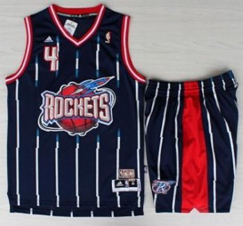 Houston Rockets 4 Charles Barkley Blue Hardwood Classics Revolution 30 NBA Jerseys Shorts Suits Cheap