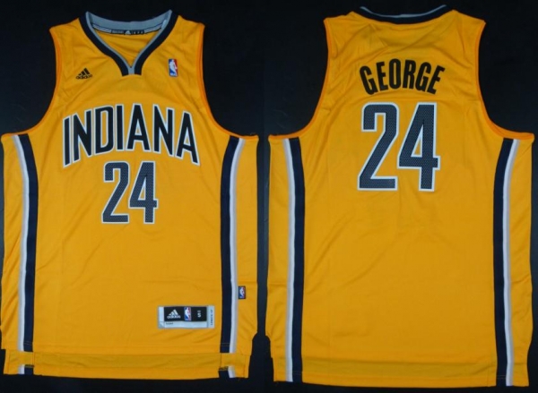 Indiana Pacers 24 Paul George Yellow Revolution 30 Swingman NBA Jerseys Cheap