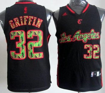 Los Angeles Clippers #32 Blake Griffin Black Revolution 30 Swingman NBA Jerseys Camo Number Cheap