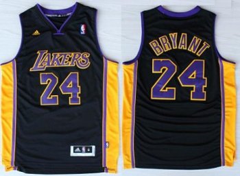 Los Angeles Lakers 24 Kobe Bryant Black Revolution 30 Swingman NBA Jerseys Purple Number 2013 New Style Cheap