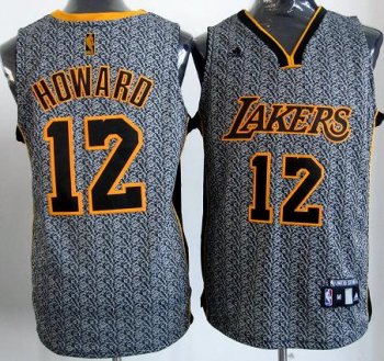 Los Angeles Lakers 12# Dwight Howard Grey Static Fashion Swingman NBA Jersey Cheap