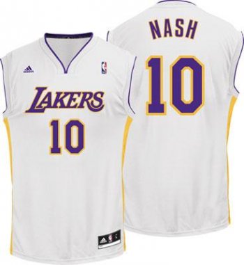 Los Angeles Lakers 10 Steve Nash White Revolution 30 Swingman NBA Jerseys Cheap