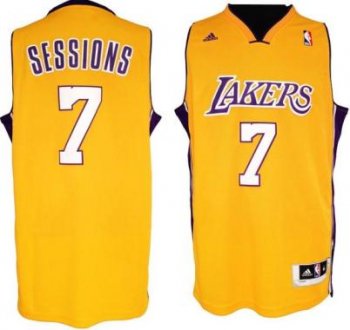 Los Angeles Lakers #7 Ramon Sessions Revolution 30 Swingman Yellow Jersey Cheap