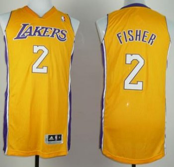 Revolution 30 Los Angeles Lakers 2 Derek Fisher Yellow NBA Jerseys Cheap