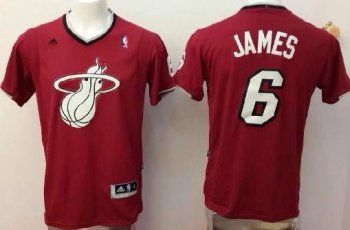 Miami Heat 6 Lebron James Red Revolution 30 Swingman NBA Jersey Christmas Style Cheap