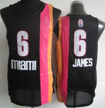 Miami Floridians 6 Lebron James Black ABA Hardwood Classic Revolution 30 NBA Jerseys Cheap