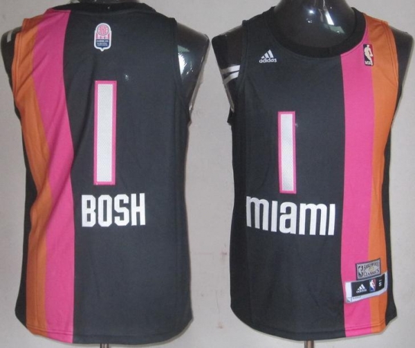 Miami Heat 1 Chris Bosh Black ABA Hardwood Classic Swingman Jersey Cheap