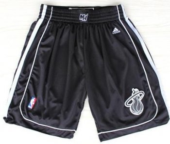 Miami Heat Black With White Shadow Revolution 30 NBA Shorts Cheap