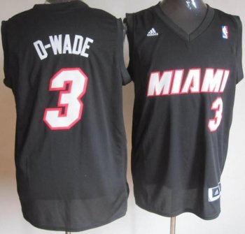 Miami Heat 3 Dwyane Wade Black D-Wade Fashion Swingman NBA Jerseys Cheap