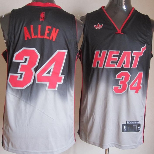 Miami Heat #34 Ray Allen Black Grey Revolution 30 Swingman NBA Jerseys Cheap