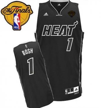 Miami Heat 1 Chris Bosh Black With White Shadow 2012 Fianls Revolution 30 Swingman NBA Jerseys Cheap