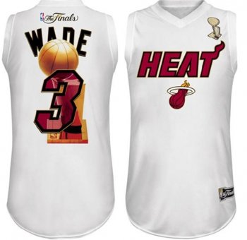 Miami Heat 3 Dwyane Wade White 2012 Fianls NBA Jerseys Cheap