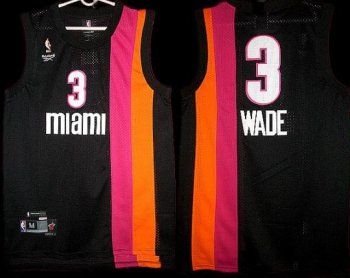 Miami Floridians 3 Dwyane Wade Black ABA Hardwood Classic Swingman Jersey Cheap