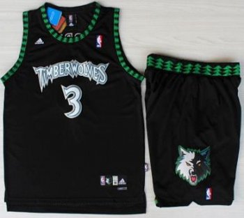 Minnesota Timberwolves 3 Stephon Marbury Black Swingman NBA Jerseys Short Suits Cheap