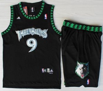 Minnesota Timberwolves 9 Ricky Rubio Black Swingman NBA Jerseys Short Suits Cheap