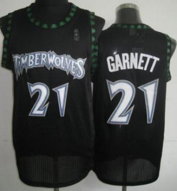 Minnesota Timberwolves 21 Kevin Garnett Black Hardwood Classics Revolution 30 NBA Jerseys Cheap