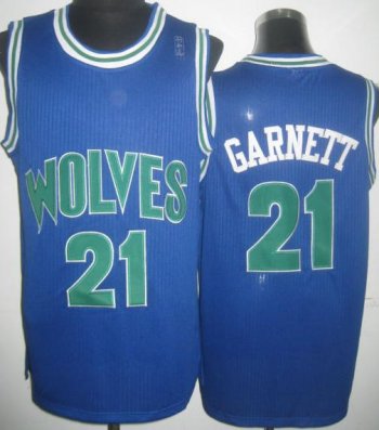 Minnesota Timberwolves 21 Kevin Garnett Blue Hardwood Classics Revolution 30 NBA Jerseys Cheap