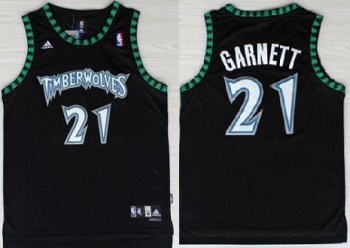 Minnesota Timberwolves 21 Kevin Garnett Black Swingman NBA Jerseys Cheap