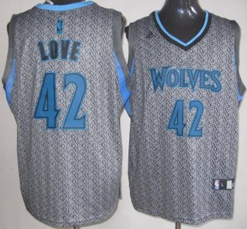 Minnesota Timberwolves 42 Kevin Love Grey Static Fashion Swingman NBA Jersey Cheap