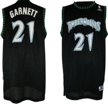 Minnesota Timberwolves 21 Kevin Garnett Black Swingman Jersey Cheap