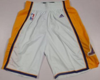 Los Angeles Lakers White Revolution 30 Swingman NBA Shorts Cheap