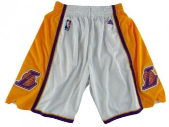 Los Angeles Lakers White Mesh Swingman NBA Shorts Cheap