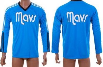 NBA Dallas Mavericks Blue Long Sleeve Training Clothes Cheap