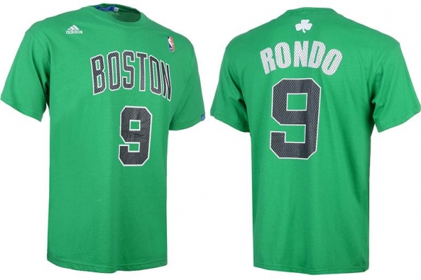 Boston Celtics 9 Rajon Rondo Green NBA Basketball T-Shirt Cheap