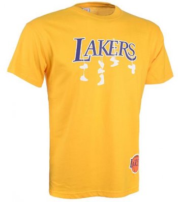 Los Angeles Lakers Yellow NBA Basketball T-Shirt Cheap