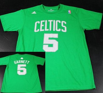 Boston Celtics 5 Kevin Garnett Green NBA Basketball T-Shirt Cheap