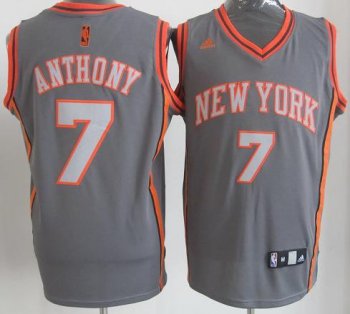 New York Knicks 7 Carmelo Anthony Grey Revolution 30 Swingman NBA Jerseys Cheap