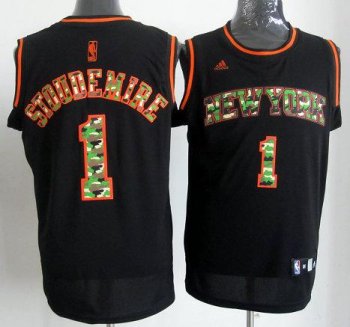 New York Knicks 1 Amar'e Stoudemire Black Revolution 30 Swingman NBA Jerseys Camo Number Cheap