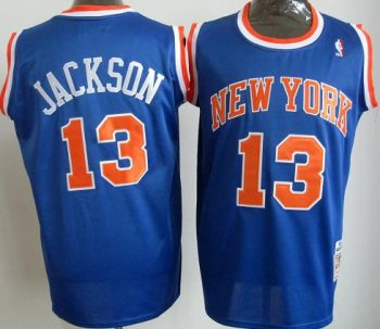 New York Knicks 13 Mark Jackson Blue Throwback NBA Jerseys Cheap