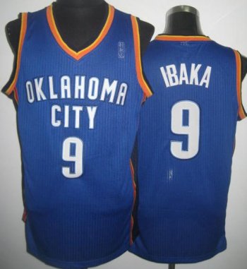 Oklahoma City Thunder #9 Serge Ibaka Blue Revolution 30 NBA Jerseys Cheap