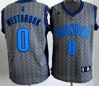 Oklahoma City Thunder #0 Russell Westbrook Grey Static Fashion Swingman NBA Jersey Cheap