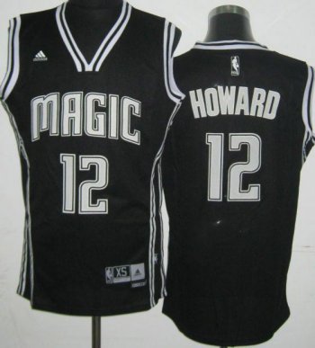 Revolution 30 Orlando Magic 12 Dwight Howard Black and White Fashion Swingman Jersey Cheap