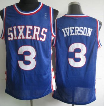 Philadelphia 76ers 3 Allen Iverson Blue Revolution 30 NBA Jerseys Cheap