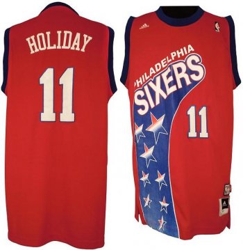 Philadelphia 76ers 11 Jrue Holiday ABA Hardwood Classic Revolution 30 Swingman Red NBA Jerseys Cheap